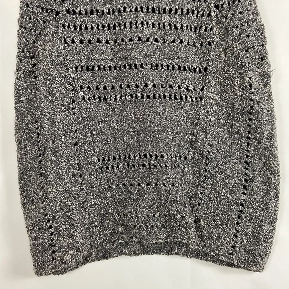 Rag and Bone Hart Cutout Back Open Weave Cotton Marled Knit Fitted Mini Dress